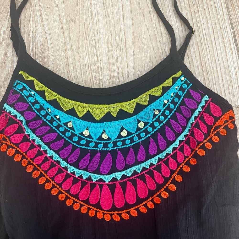 Trina Turk Embroidered Black Baja Romper - Picture 3 of 5